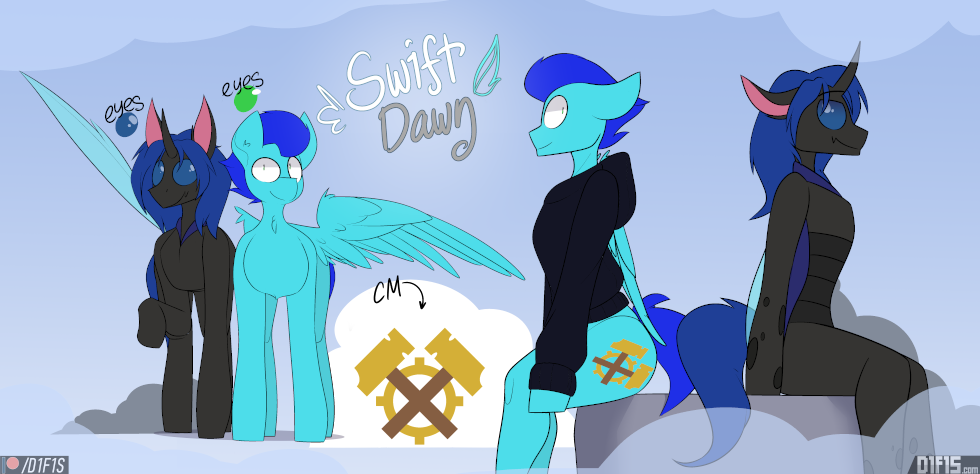 Secondary reference sheet for Swift Dawn showing his preferred disguise