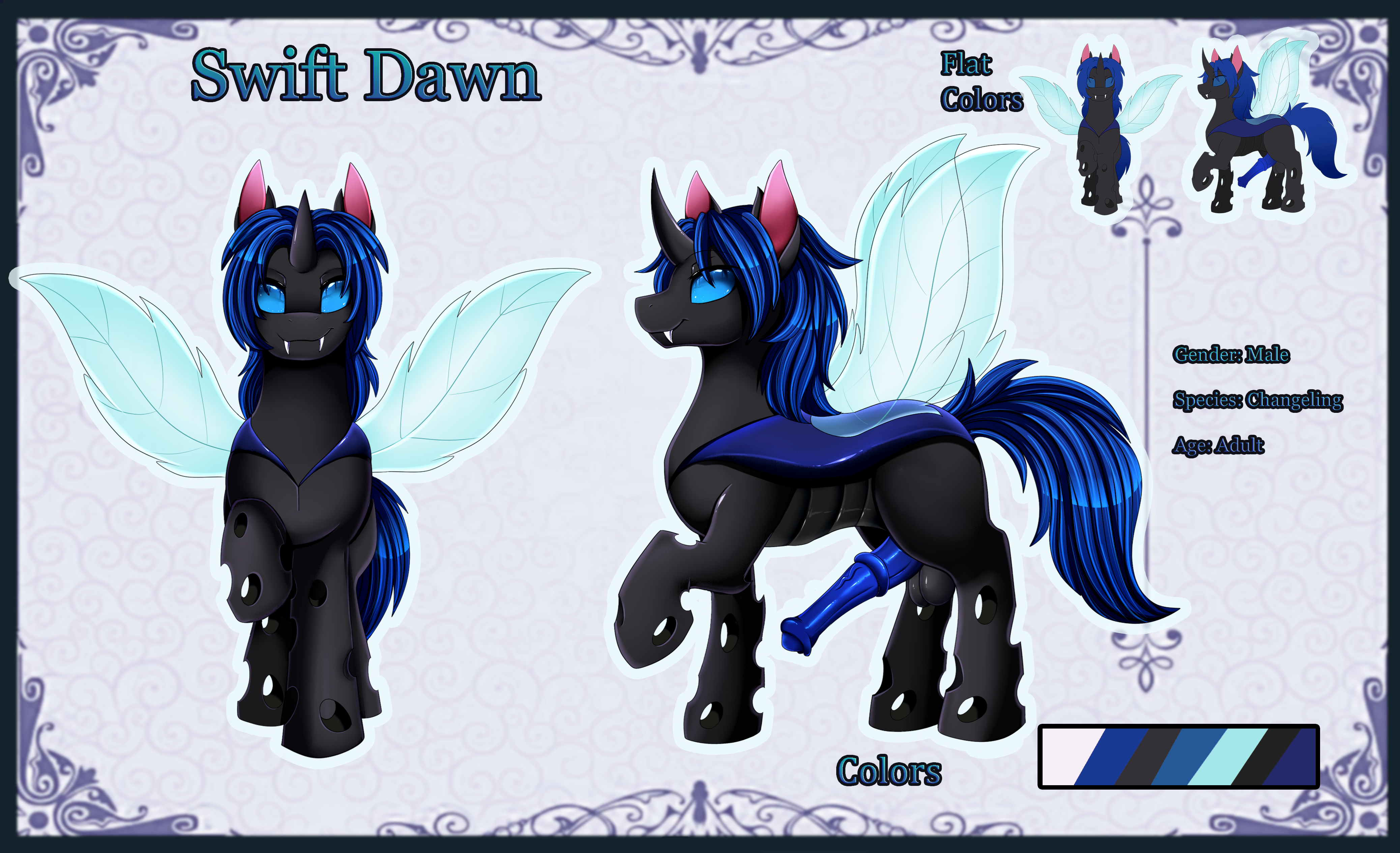 Adult primary reference sheet for Swift Dawn by Pridark